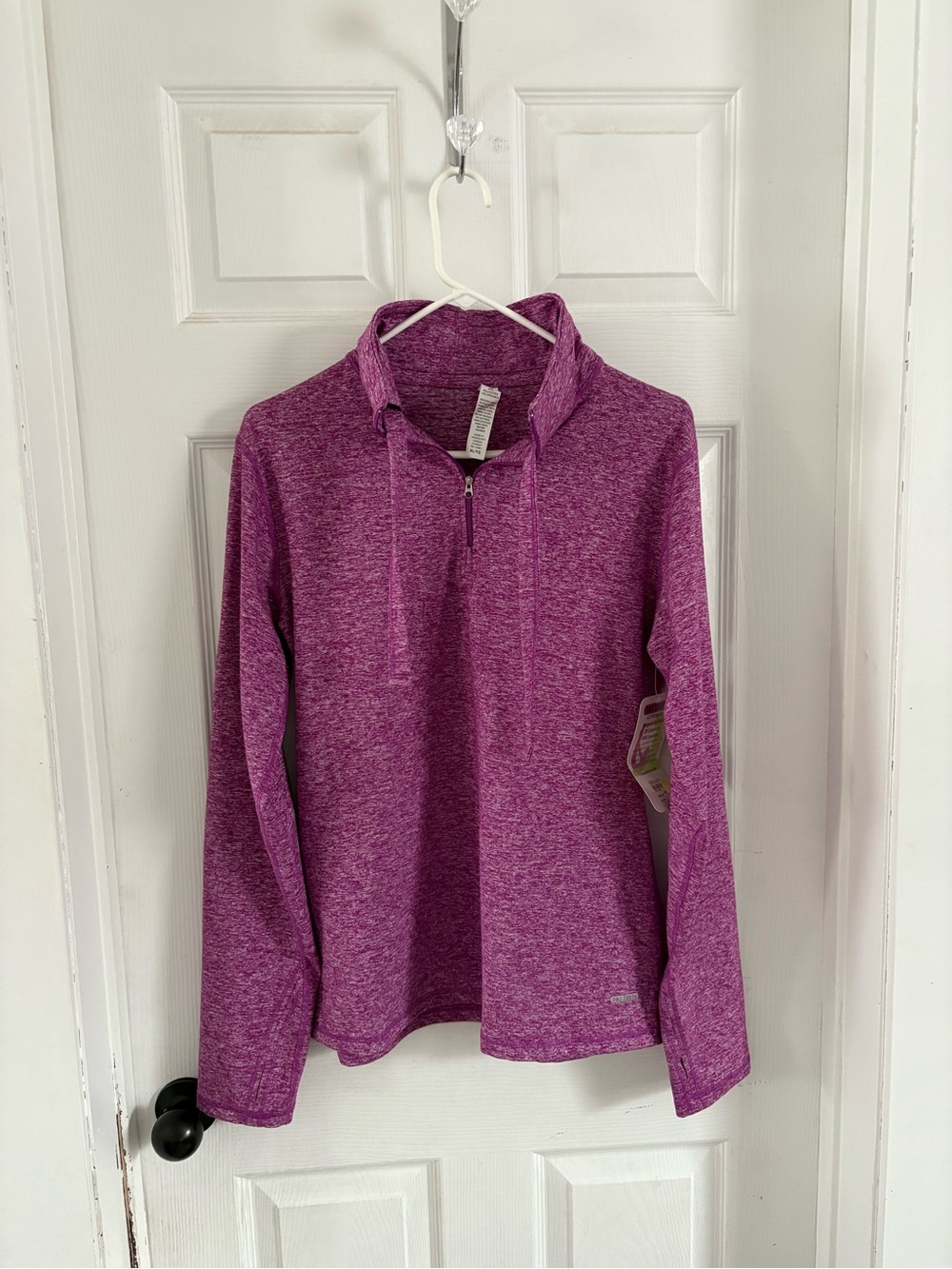 Heathered Plum Quarter-Zip Pullover Hoodie